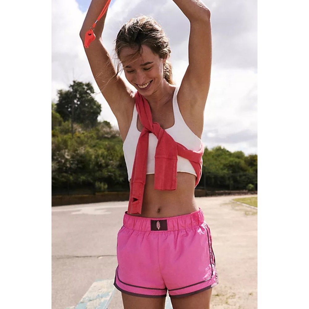 Free People Movement Varsity Blues Shorts Pink Athletic Running XL